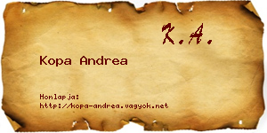 Kopa Andrea névjegykártya