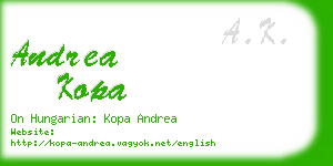 andrea kopa business card